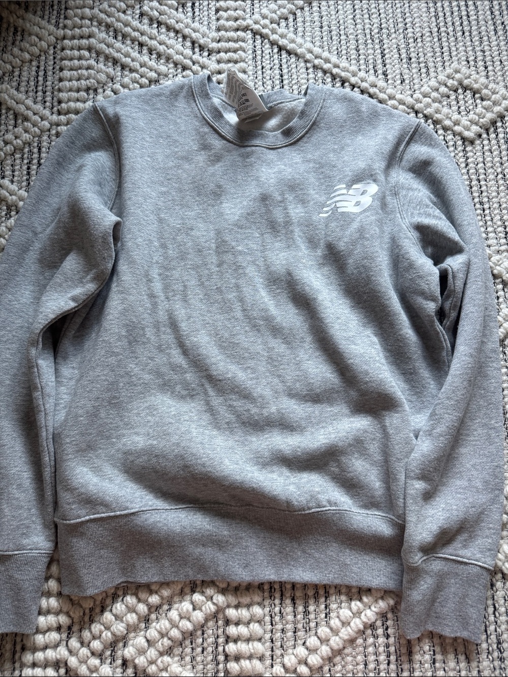 New Balance Light Gray Crewneck Sweatshirt with White NB Logo
